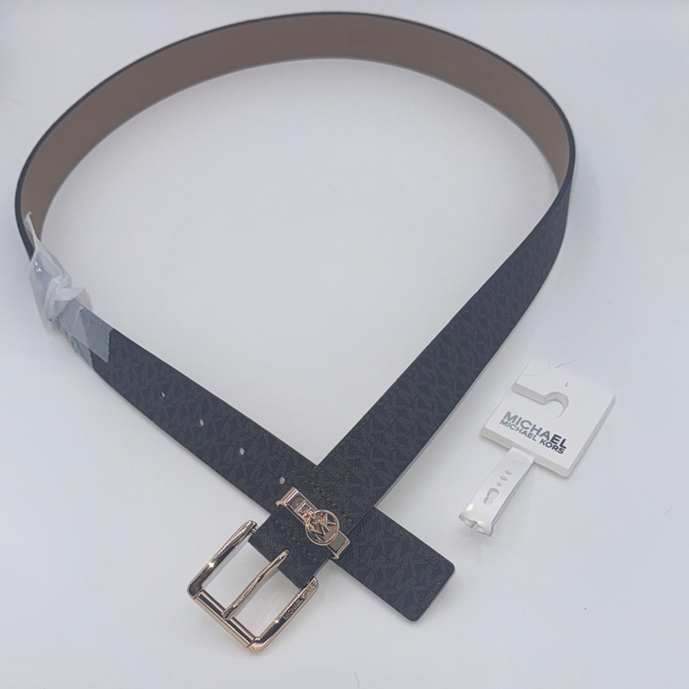 NWT Michael Kors Logo Woman’s Brown Belt Leather